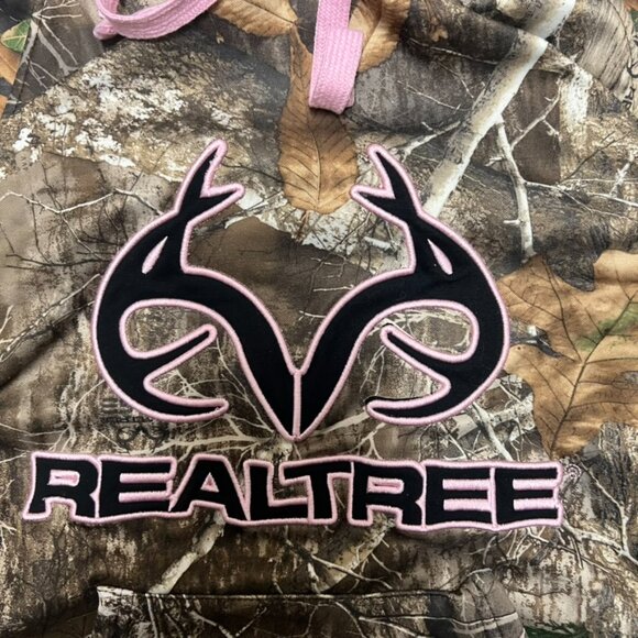 Real Tree Realtree Camo Womens Camouflage Pink Hoodie Sweatshirt size Large - Picture 2 of 5